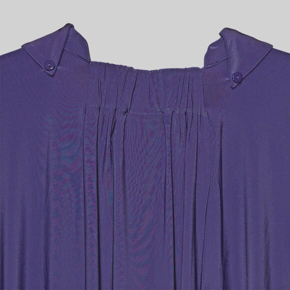 Attitudes by Renée Draped Collar Smock Back Tunic Top Purple Effortless Style 1X - Picture 3 of 4